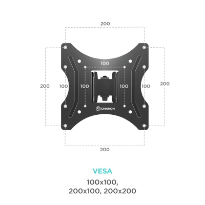 Кронштейн для телевизора Onkron NP24 настенный, наклонно-поворотный, 17-43 дюйма, черный